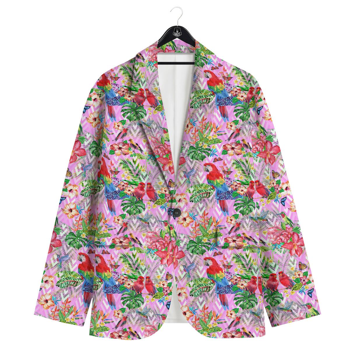 Paradise Flower Bird Print Pattern Men's Sport Coat-grizzshop