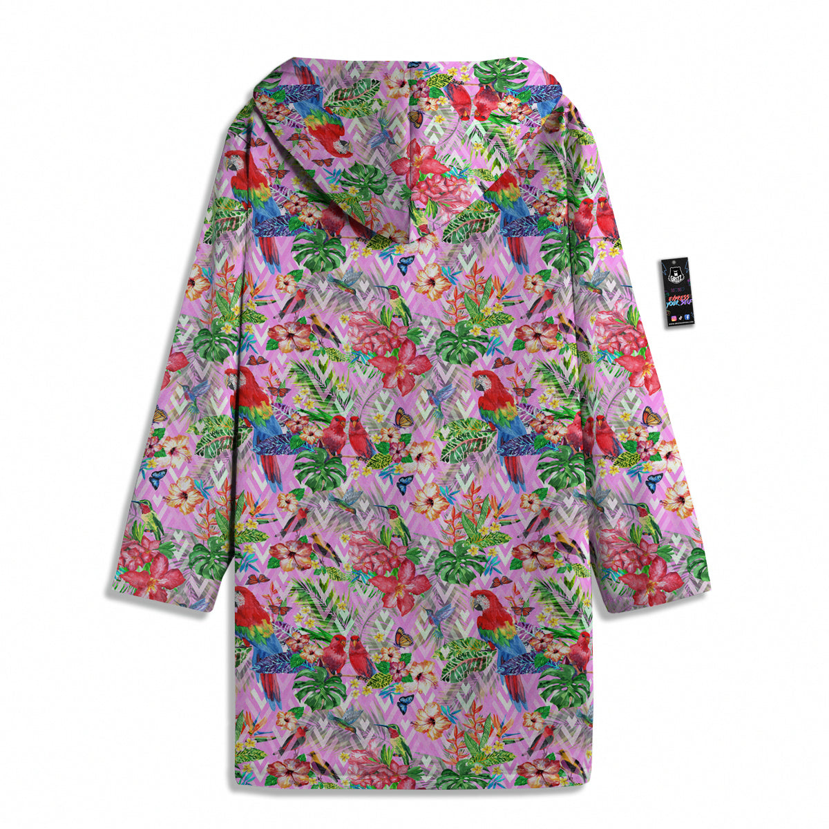 Paradise Flower Bird Print Pattern Men's Windbreaker Jacket-grizzshop