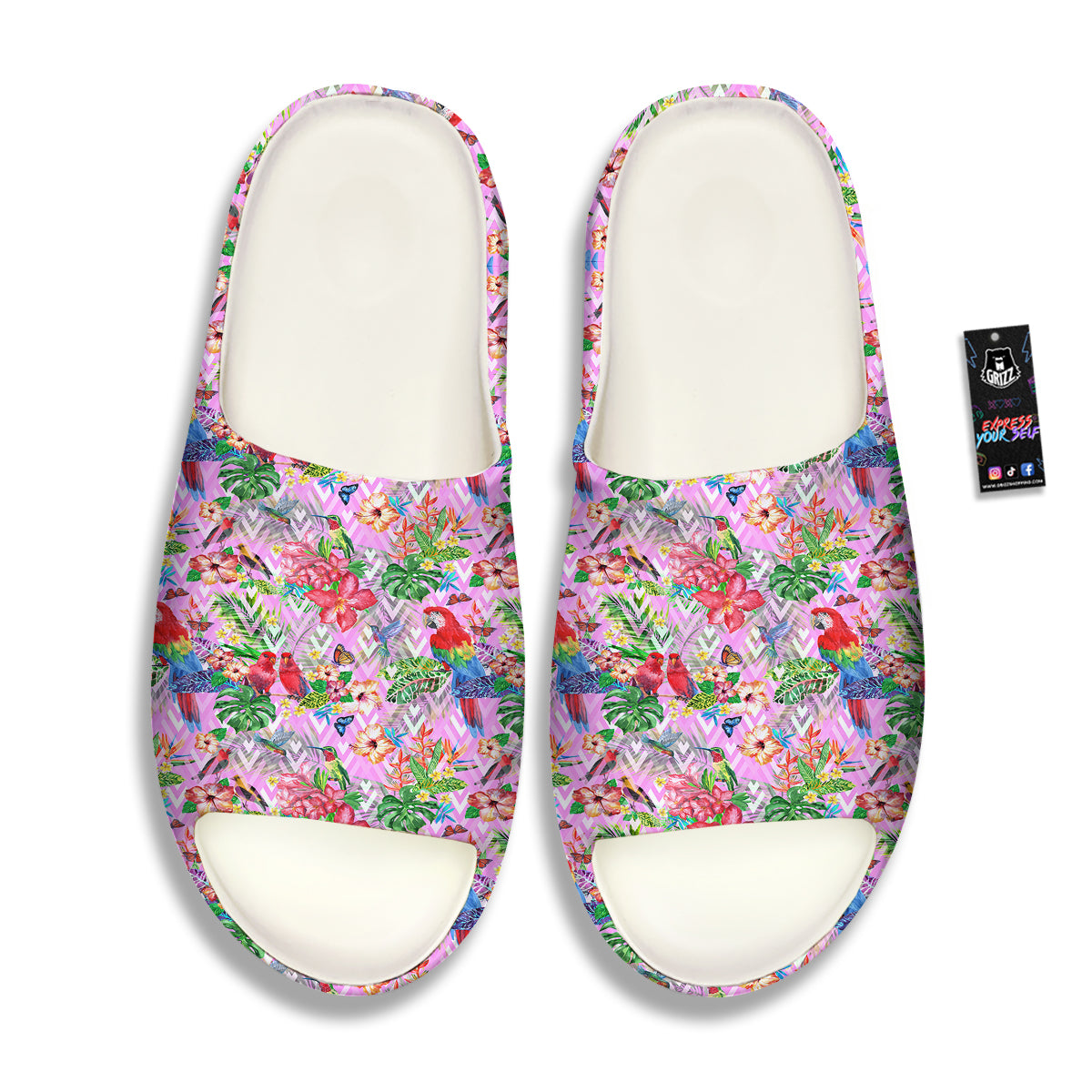Paradise Flower Bird Print Pattern Sandals-grizzshop
