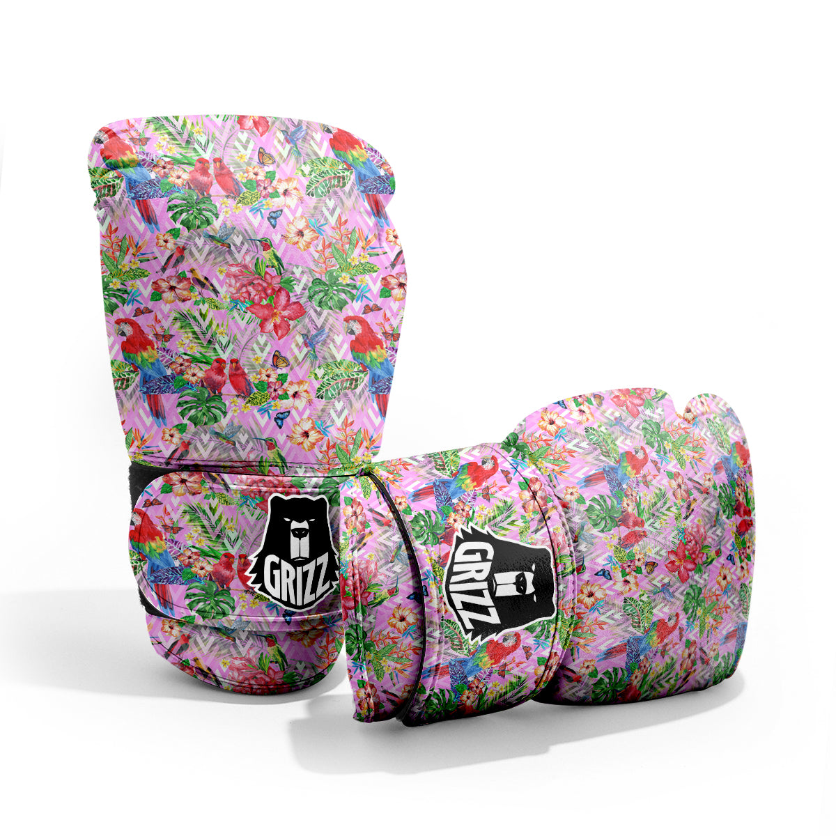 Paradise Flower Bird Print Pattern Sparring Gloves-grizzshop