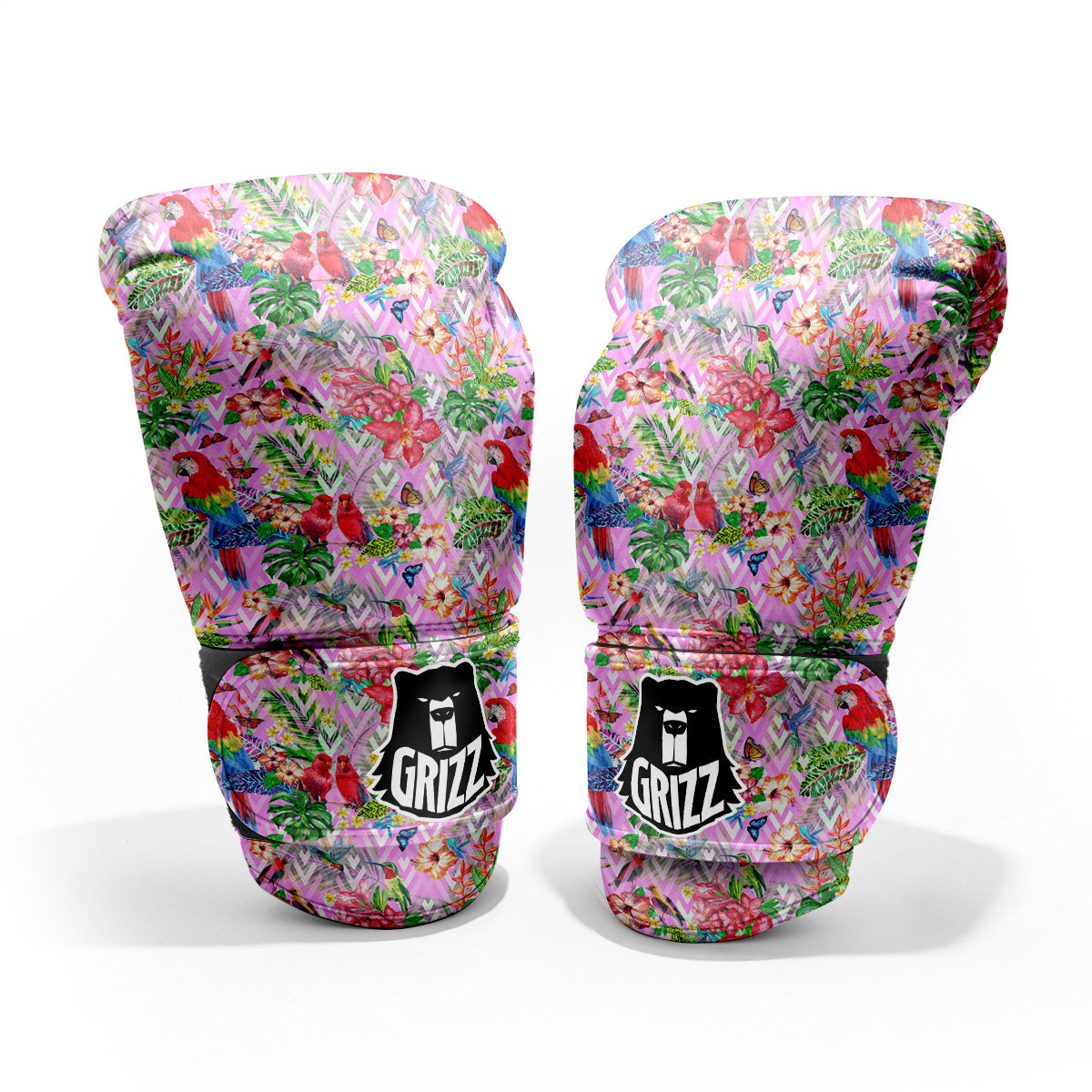 Paradise Flower Bird Print Pattern Sparring Gloves-grizzshop