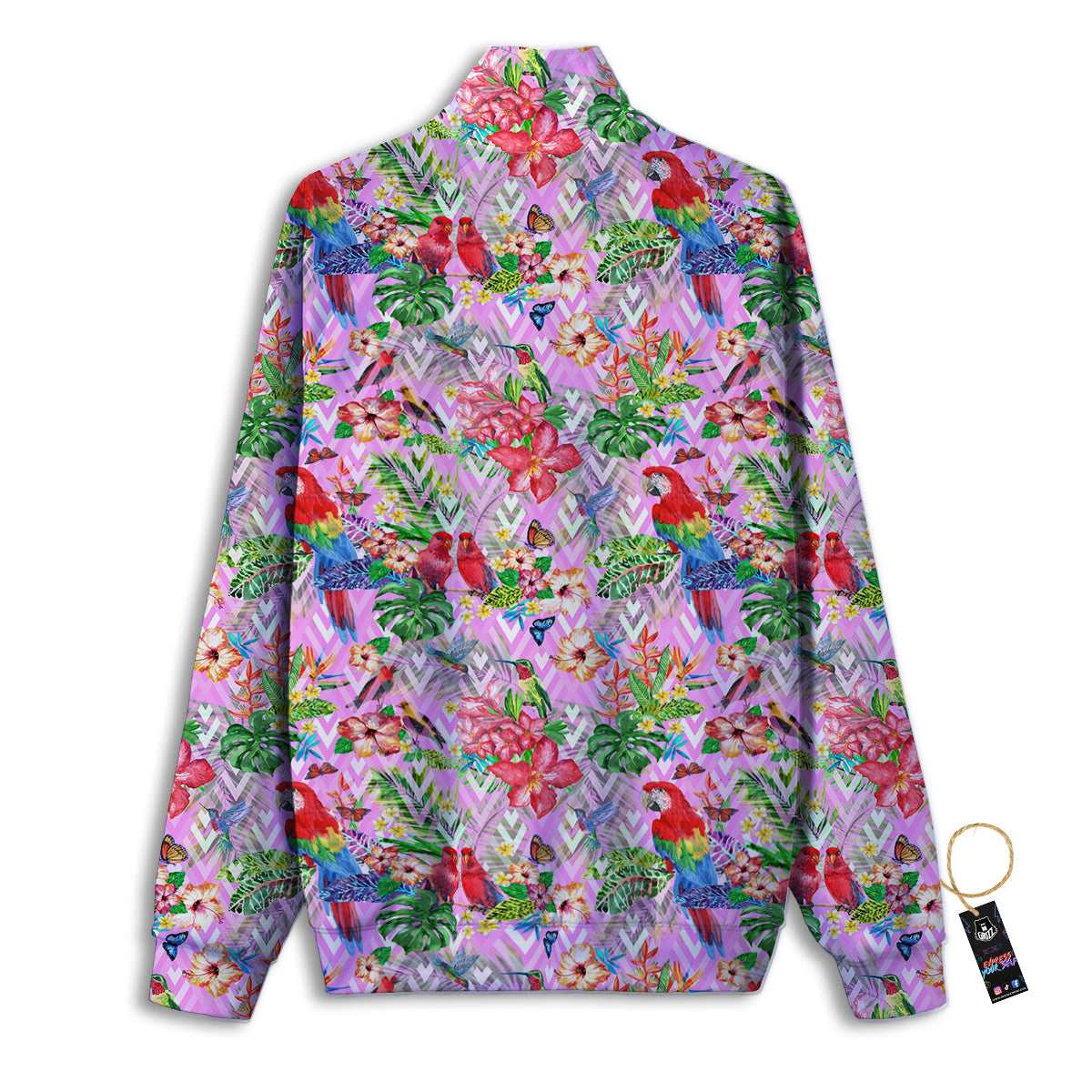 Paradise Flower Bird Print Pattern Track Jacket-grizzshop