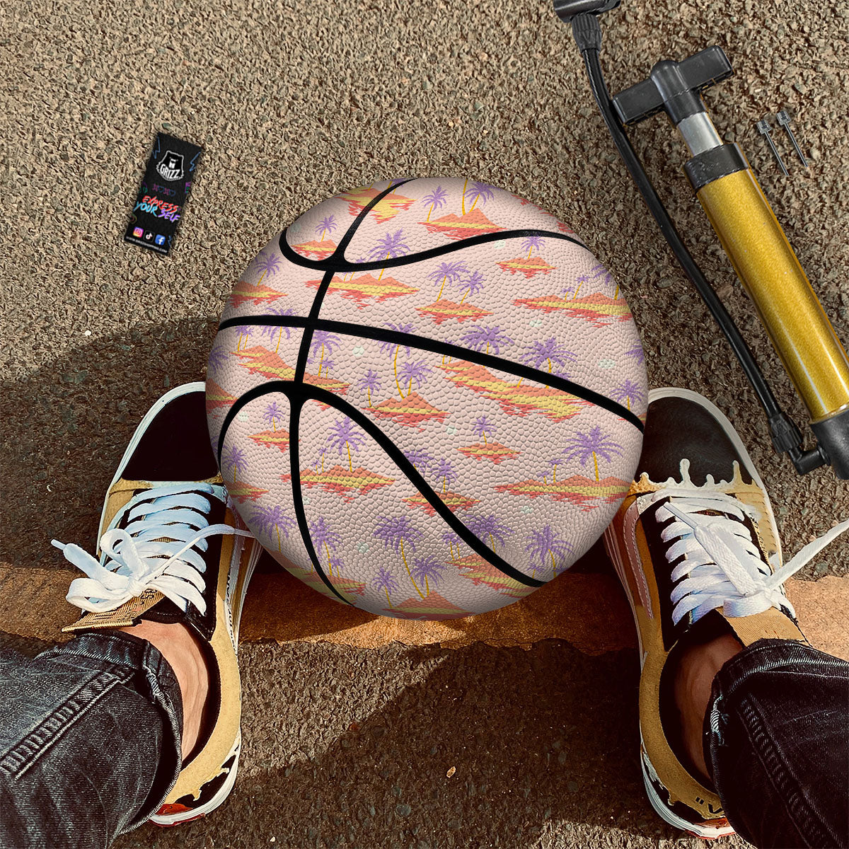 Paradise Hawaii Tropical Print Pattern Basketball-grizzshop