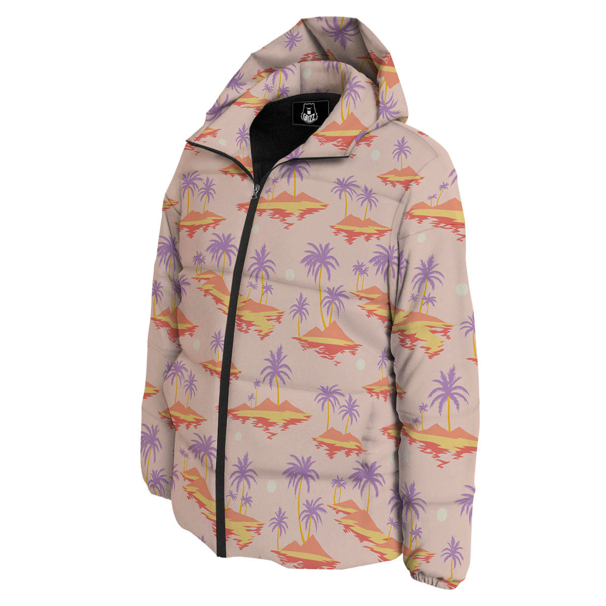 Paradise Hawaii Tropical Print Pattern Down Jacket-grizzshop