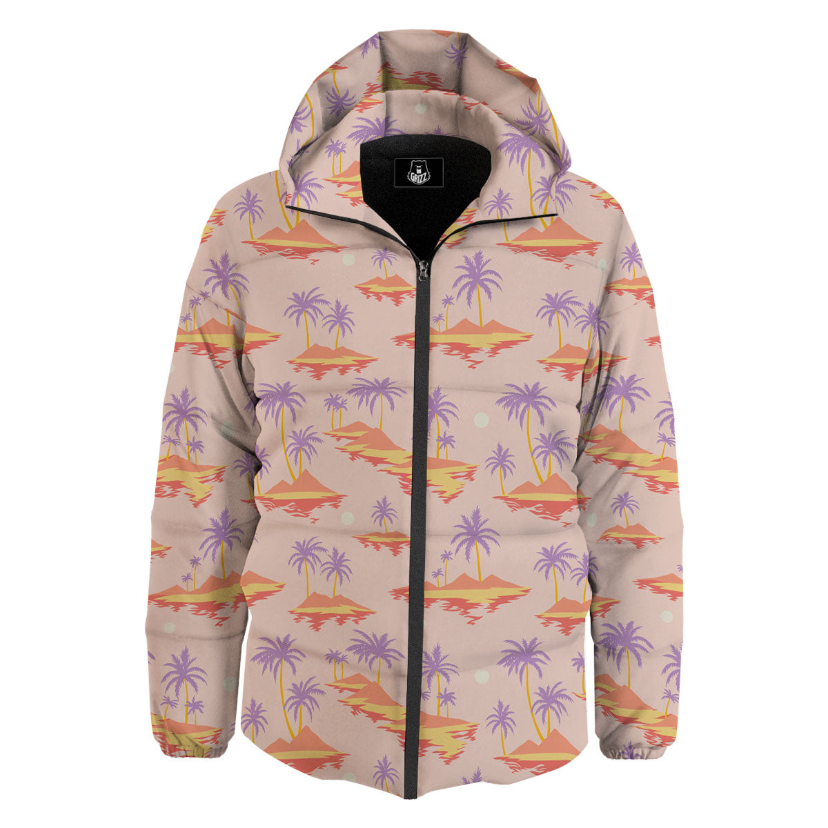 Paradise Hawaii Tropical Print Pattern Down Jacket-grizzshop