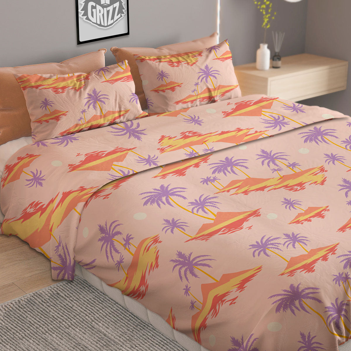 Paradise Hawaii Tropical Print Pattern Duvet Cover Bedding Set