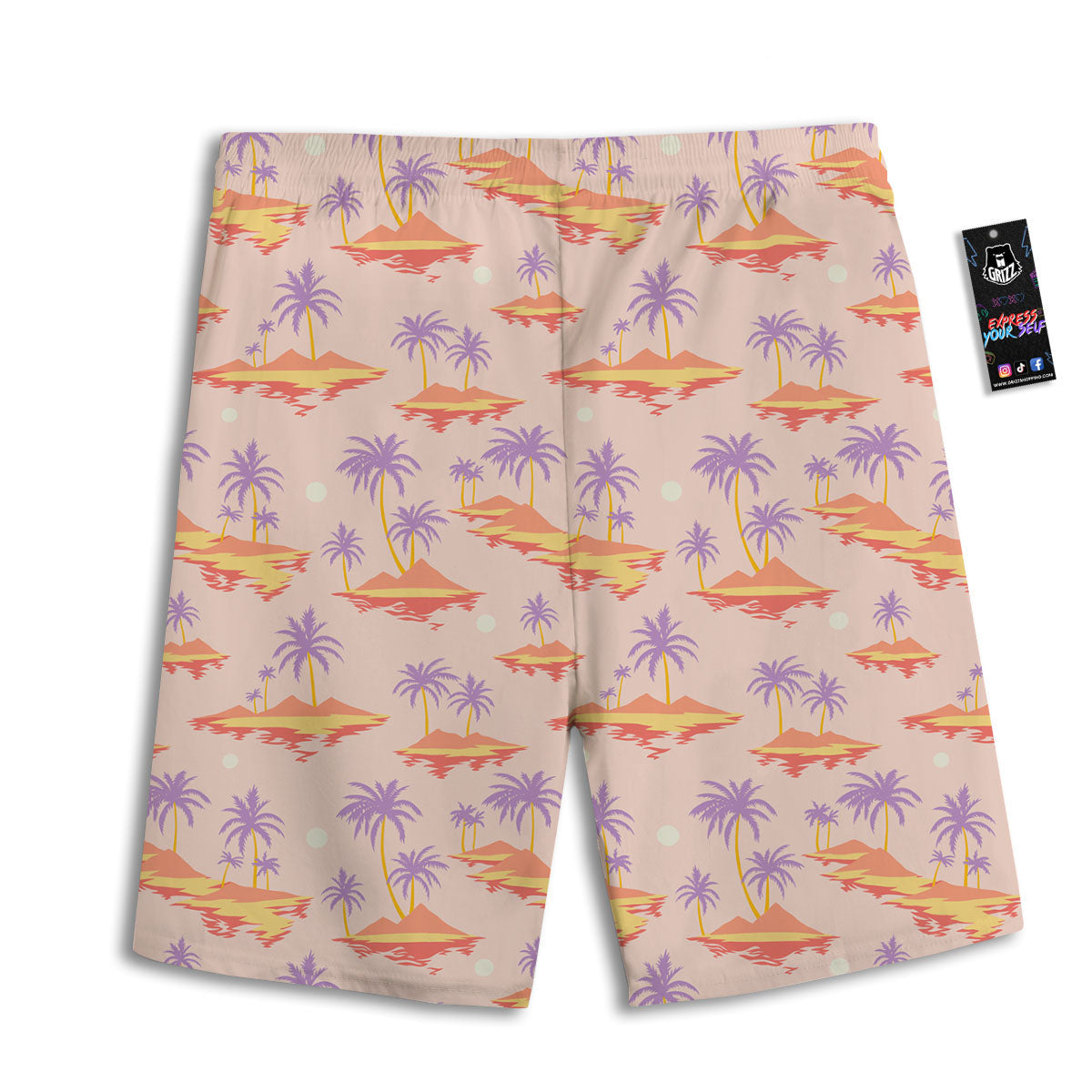Paradise Hawaii Tropical Print Pattern Men's Athletic Shorts