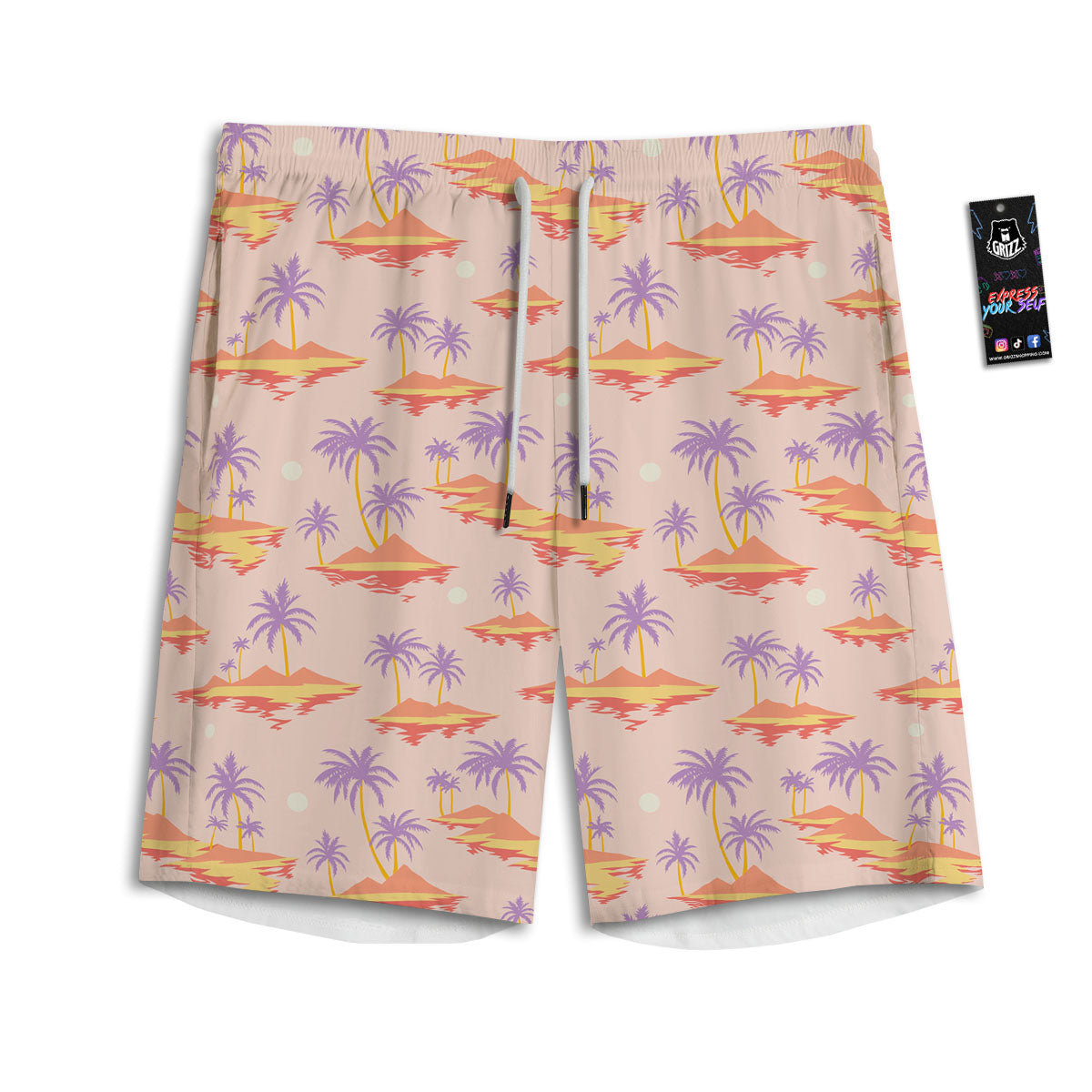 Paradise Hawaii Tropical Print Pattern Men's Athletic Shorts