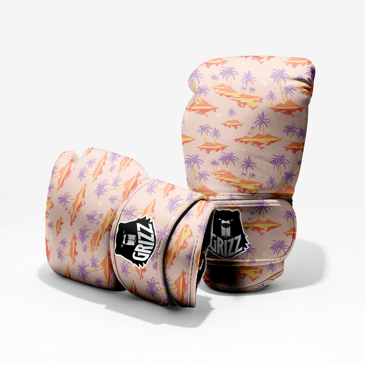 Paradise Hawaii Tropical Print Pattern Sparring Gloves-grizzshop