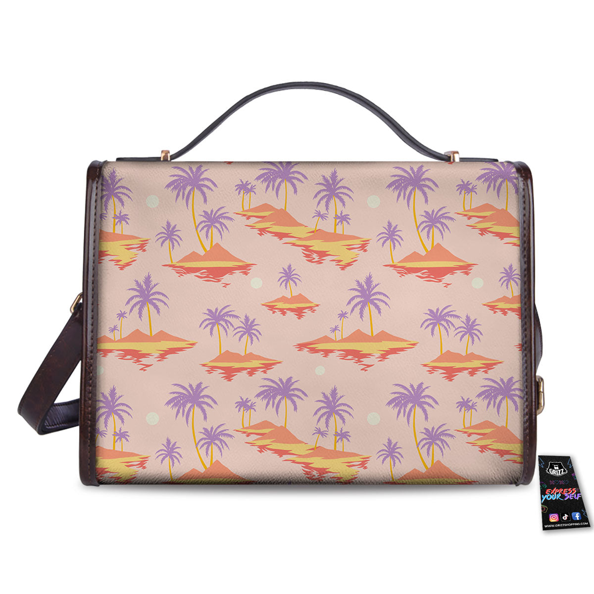 Paradise Hawaii Tropical Print Pattern Women's Satchel Bag-grizzshop