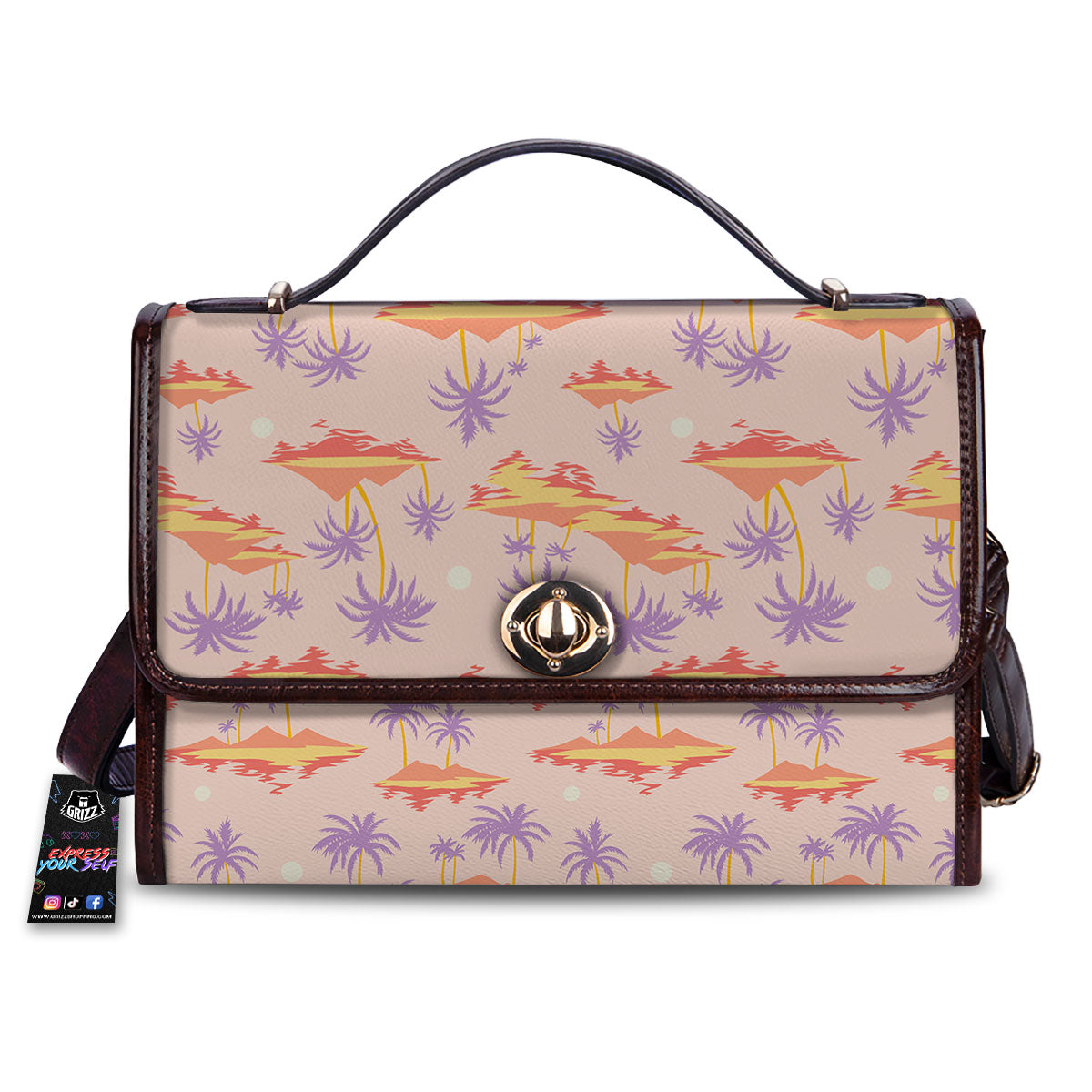 Paradise Hawaii Tropical Print Pattern Women's Satchel Bag-grizzshop