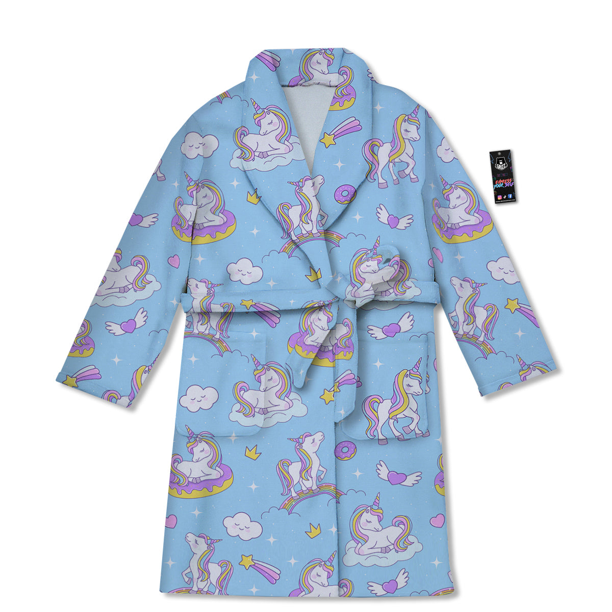 Paradise Unicorn Print Pattern Bathrobe-grizzshop
