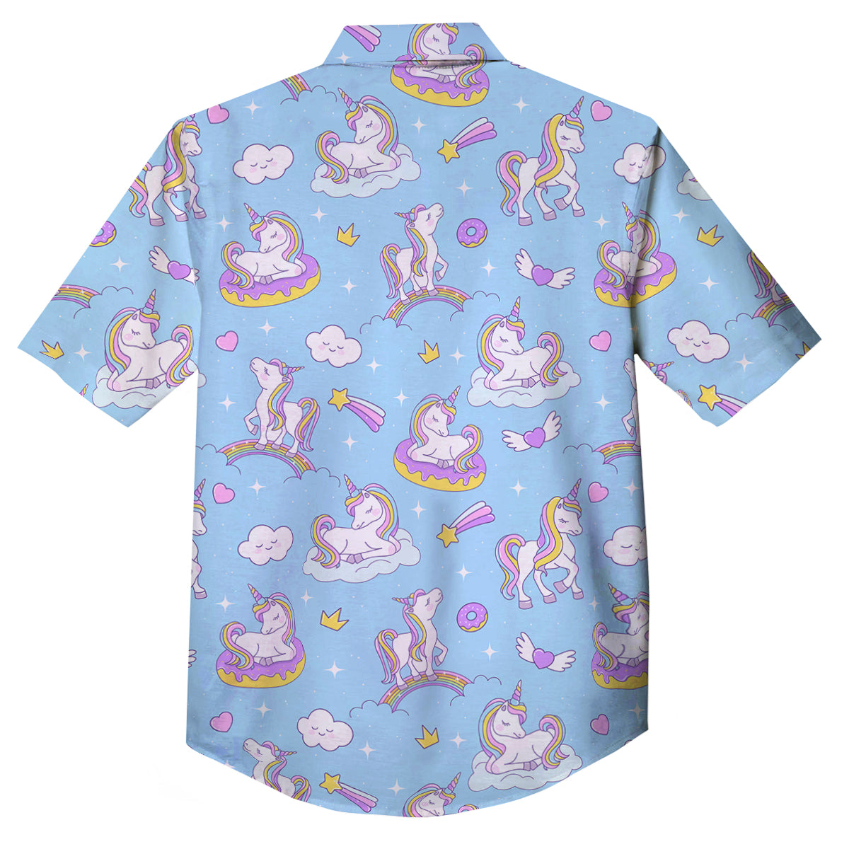 Paradise Unicorn Print Pattern Button Up Shirt-grizzshop
