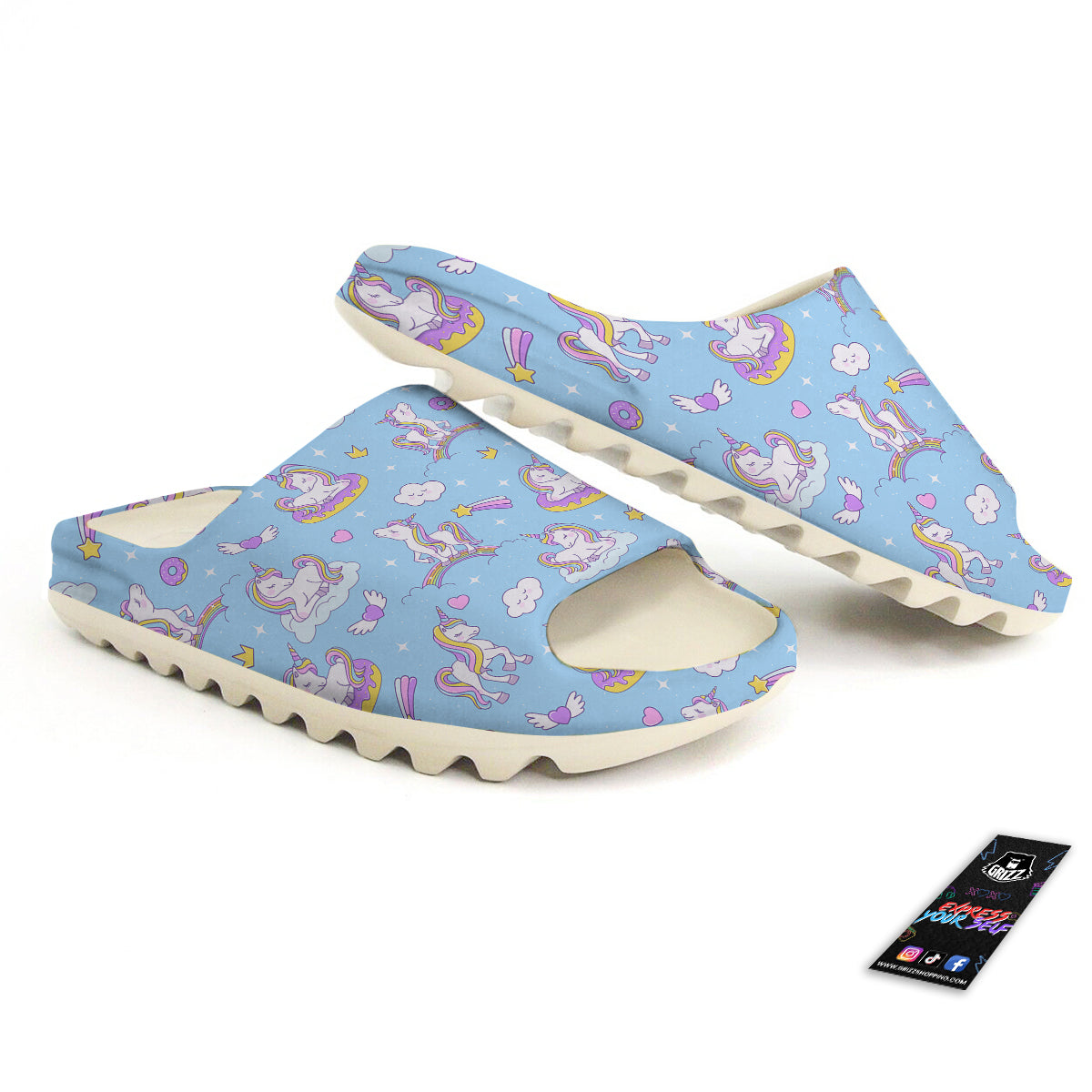Paradise Unicorn Print Pattern Sandals-grizzshop
