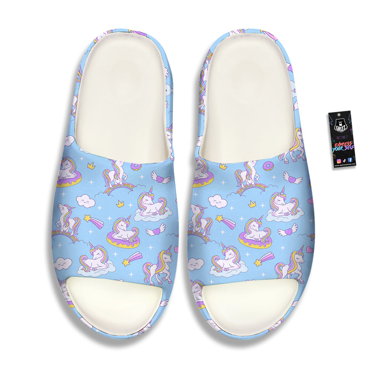 Paradise Unicorn Print Pattern Sandals-grizzshop