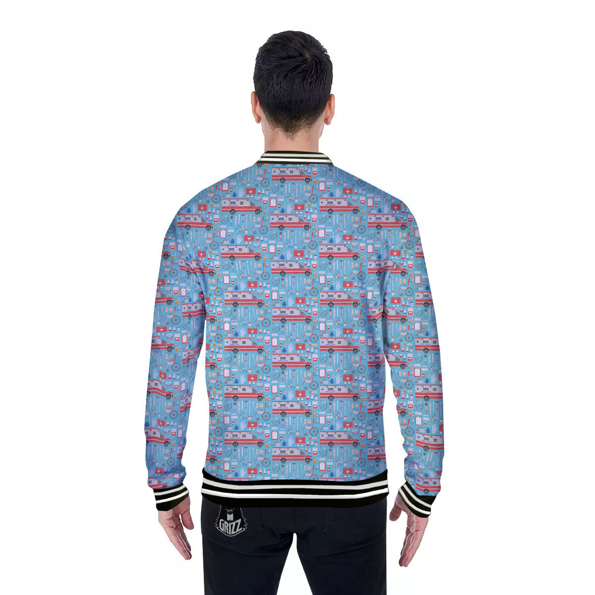 Paramedic EMS Print Pattern Baseball Jacket-grizzshop