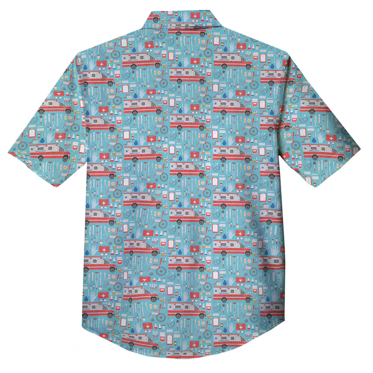 Paramedic EMS Print Pattern Button Up Shirt-grizzshop