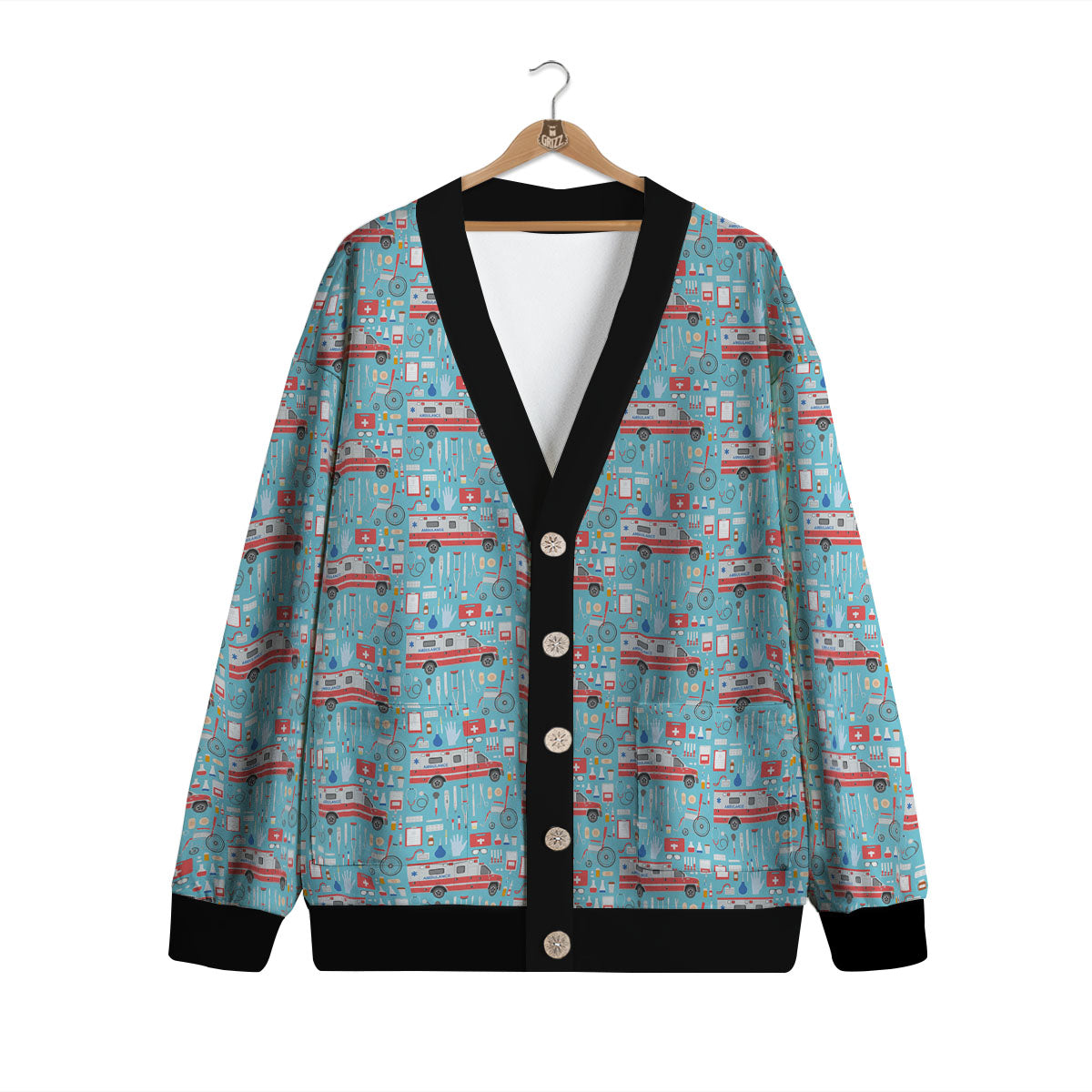 Paramedic EMS Print Pattern Cardigan-grizzshop