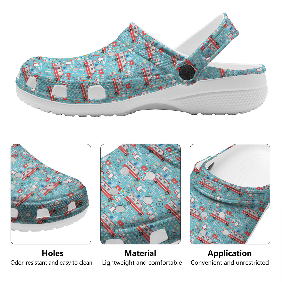 Paramedic EMS Print Pattern Clog-grizzshop