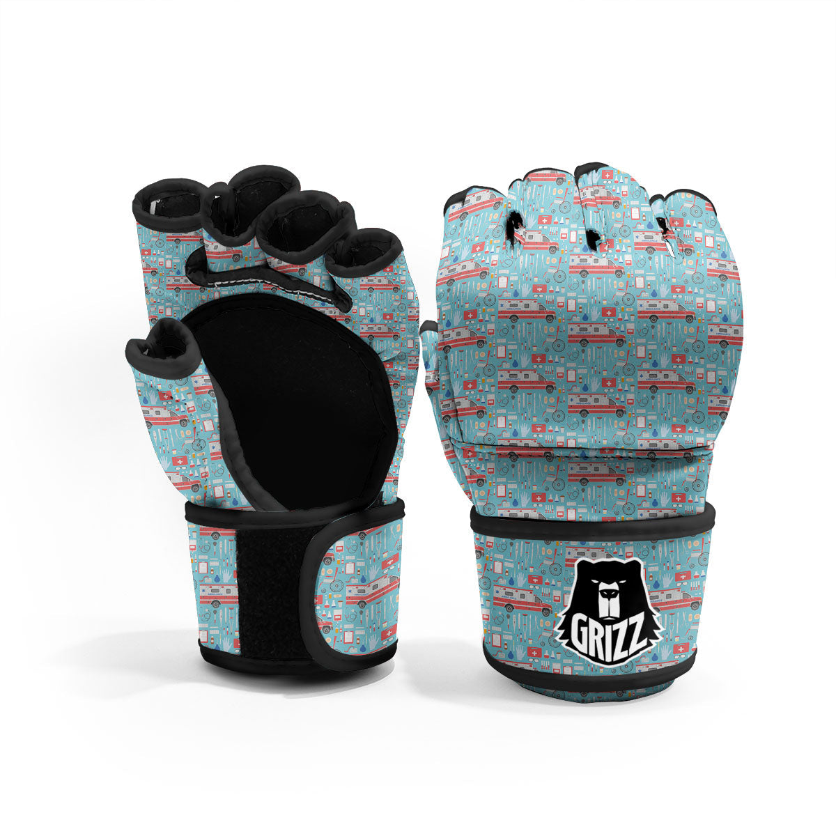 Paramedic EMS Print Pattern MMA Gloves-grizzshop