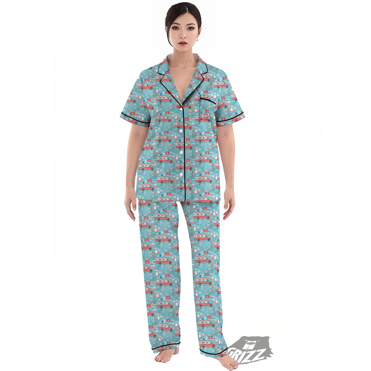 Paramedic EMS Print Pattern Women's Pajamas Set-grizzshop
