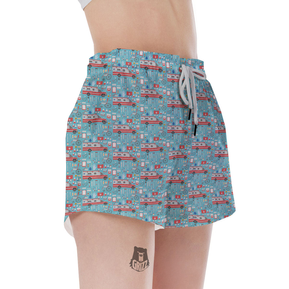 Paramedic EMS Print Pattern Women's Shorts-grizzshop
