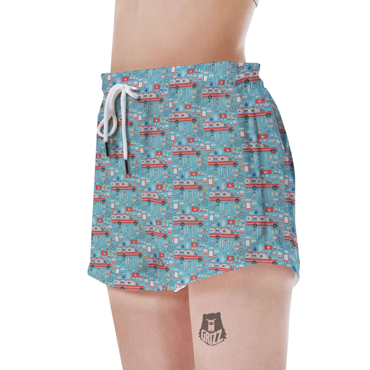 Paramedic EMS Print Pattern Women's Shorts-grizzshop