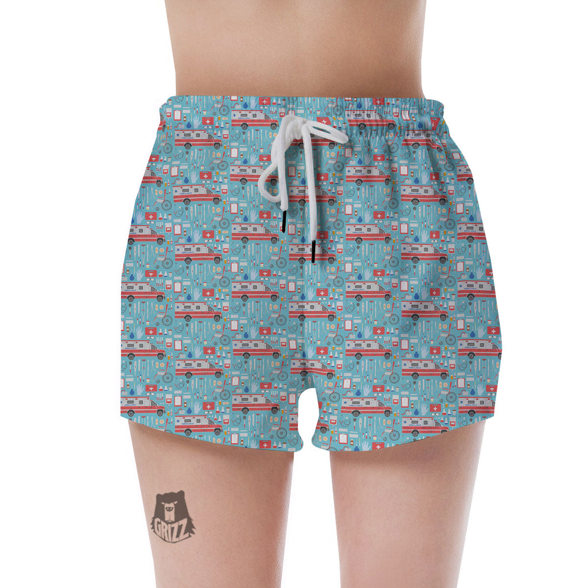 Paramedic EMS Print Pattern Women's Shorts-grizzshop