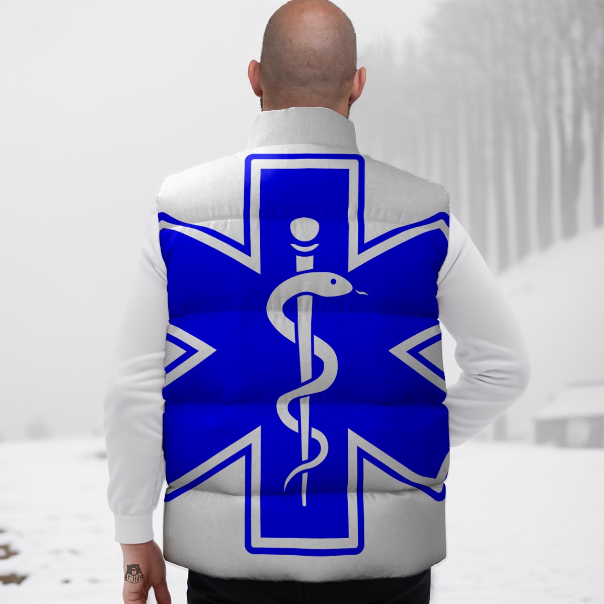Paramedic Symbol The Star Of Life Print Down Vest