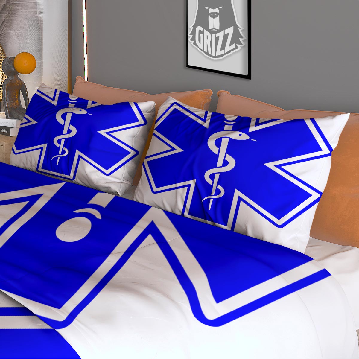 Paramedic Symbol The Star Of Life Print Duvet Cover Bedding Set