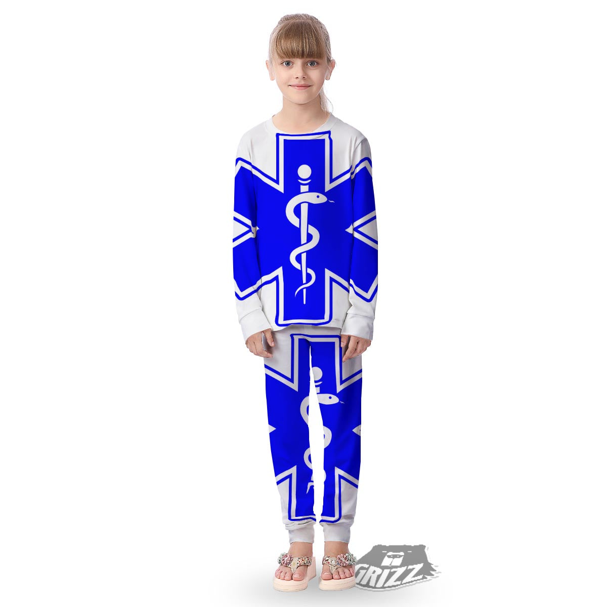 Paramedic Symbol The Star Of Life Print Kid's Pajamas-grizzshop