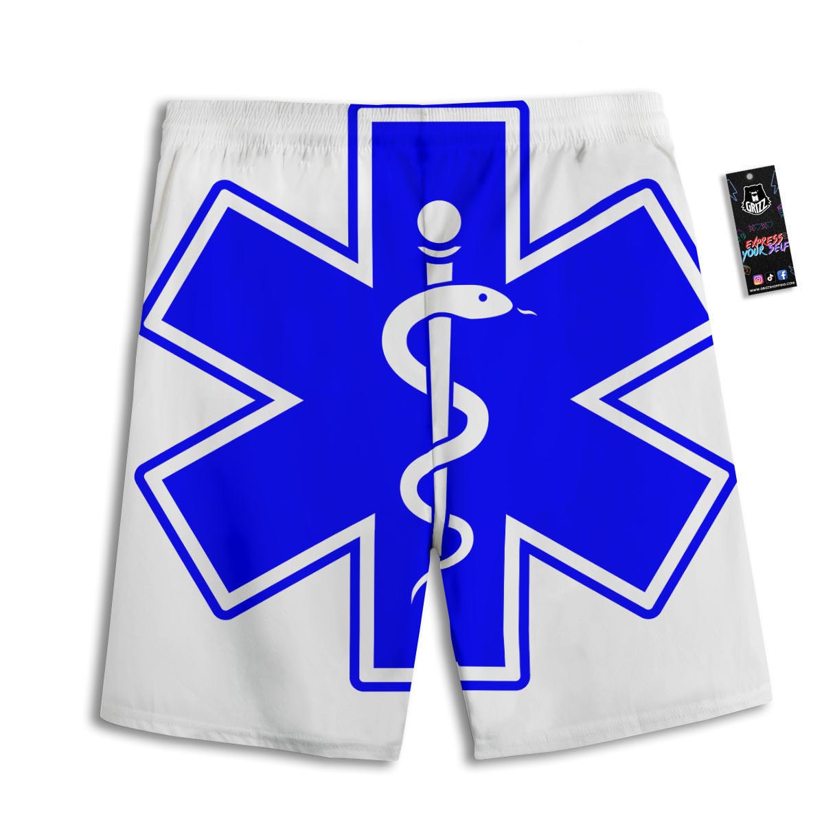 Paramedic Symbol The Star Of Life Print Men's Athletic Shorts