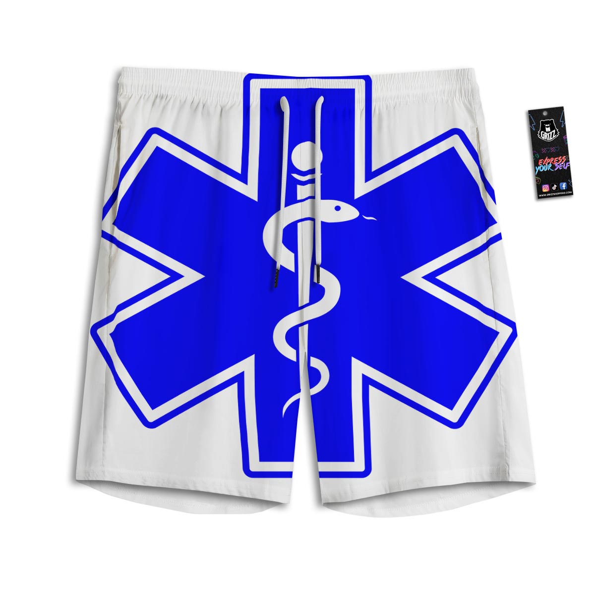 Paramedic Symbol The Star Of Life Print Men's Athletic Shorts