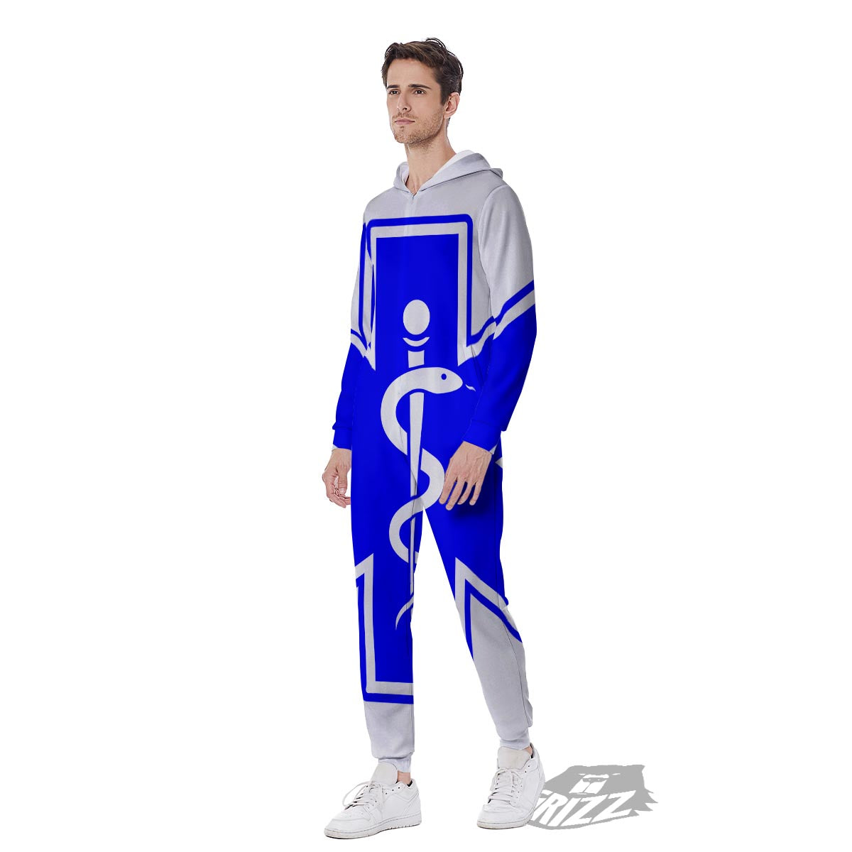 Paramedic Symbol The Star Of Life Print Men's Jumpsuit-grizzshop
