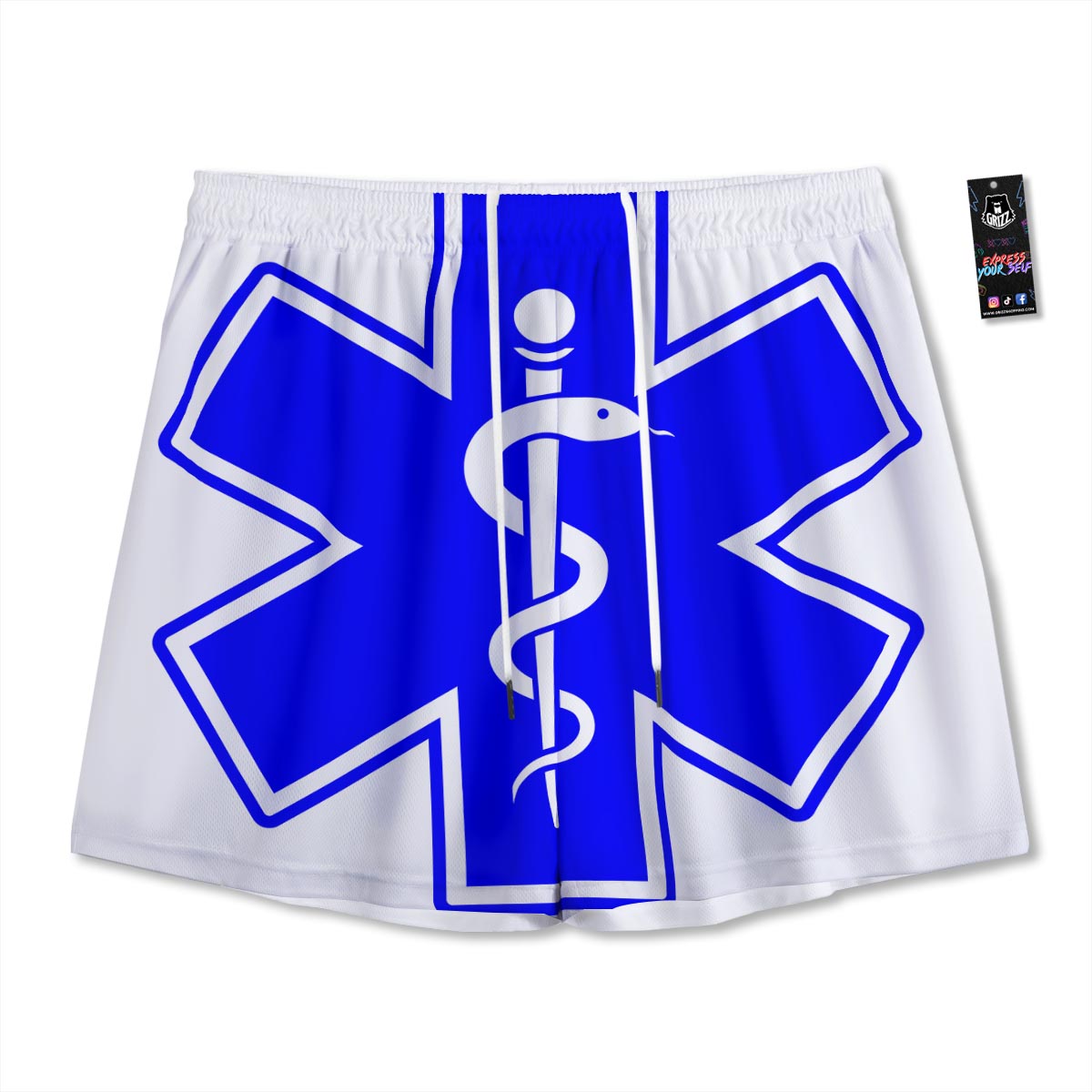 Paramedic Symbol The Star Of Life Print Mesh Shorts