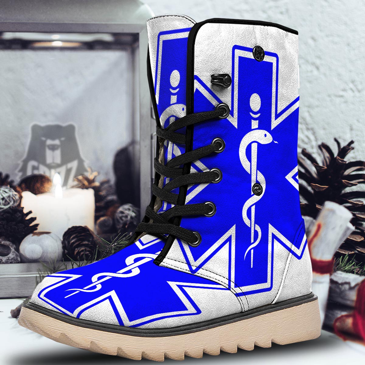 Paramedic Symbol The Star Of Life Print Snow Boots-grizzshop