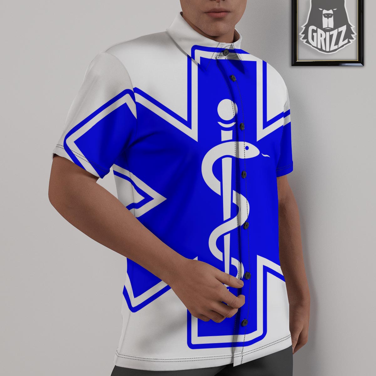 Paramedic Symbol The Star Of Life Print Untucked Shirts-grizzshop