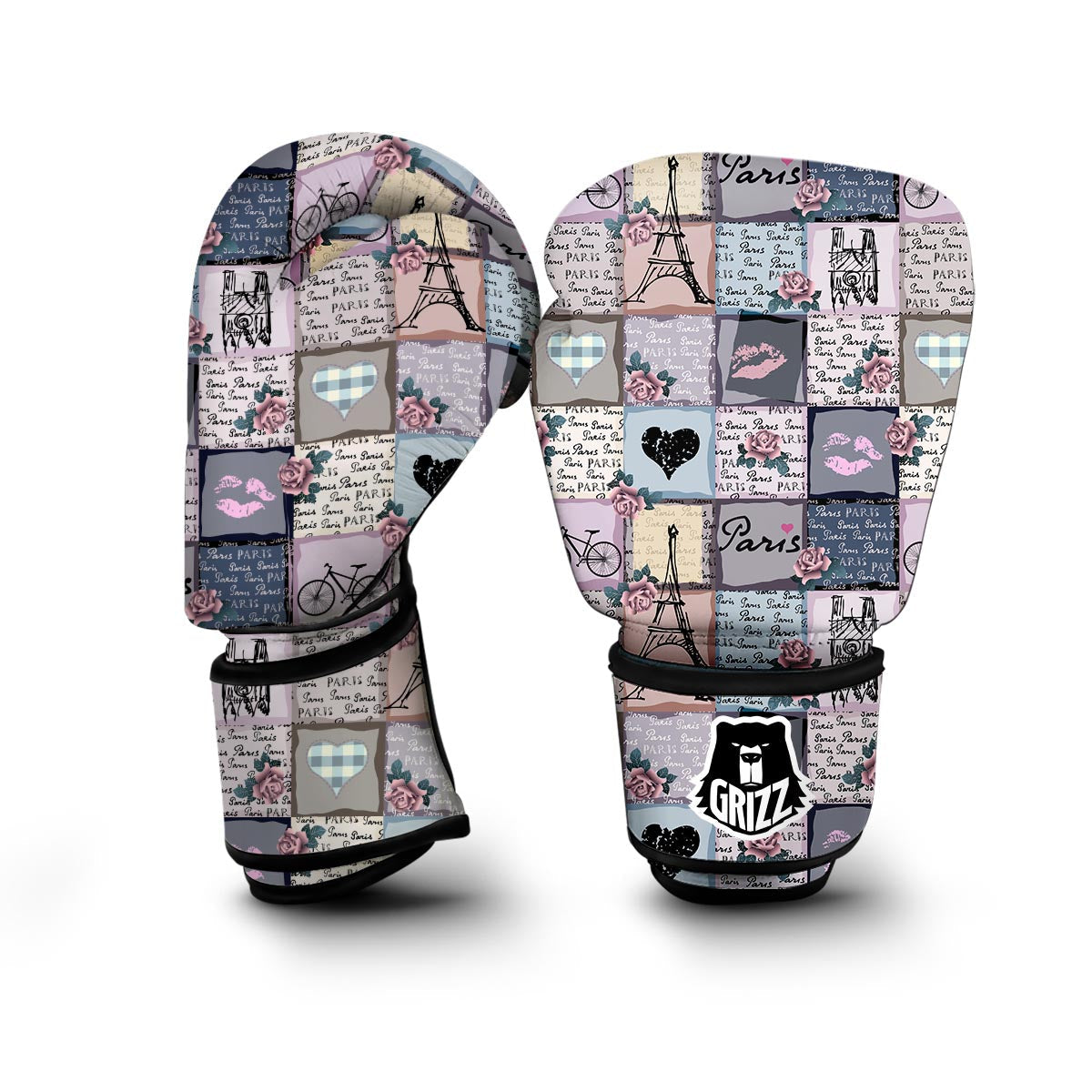 Paris Pattern Print Boxing Gloves-grizzshop