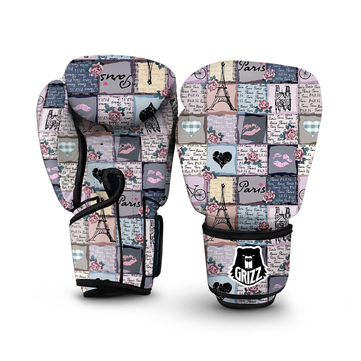 Paris Pattern Print Boxing Gloves-grizzshop