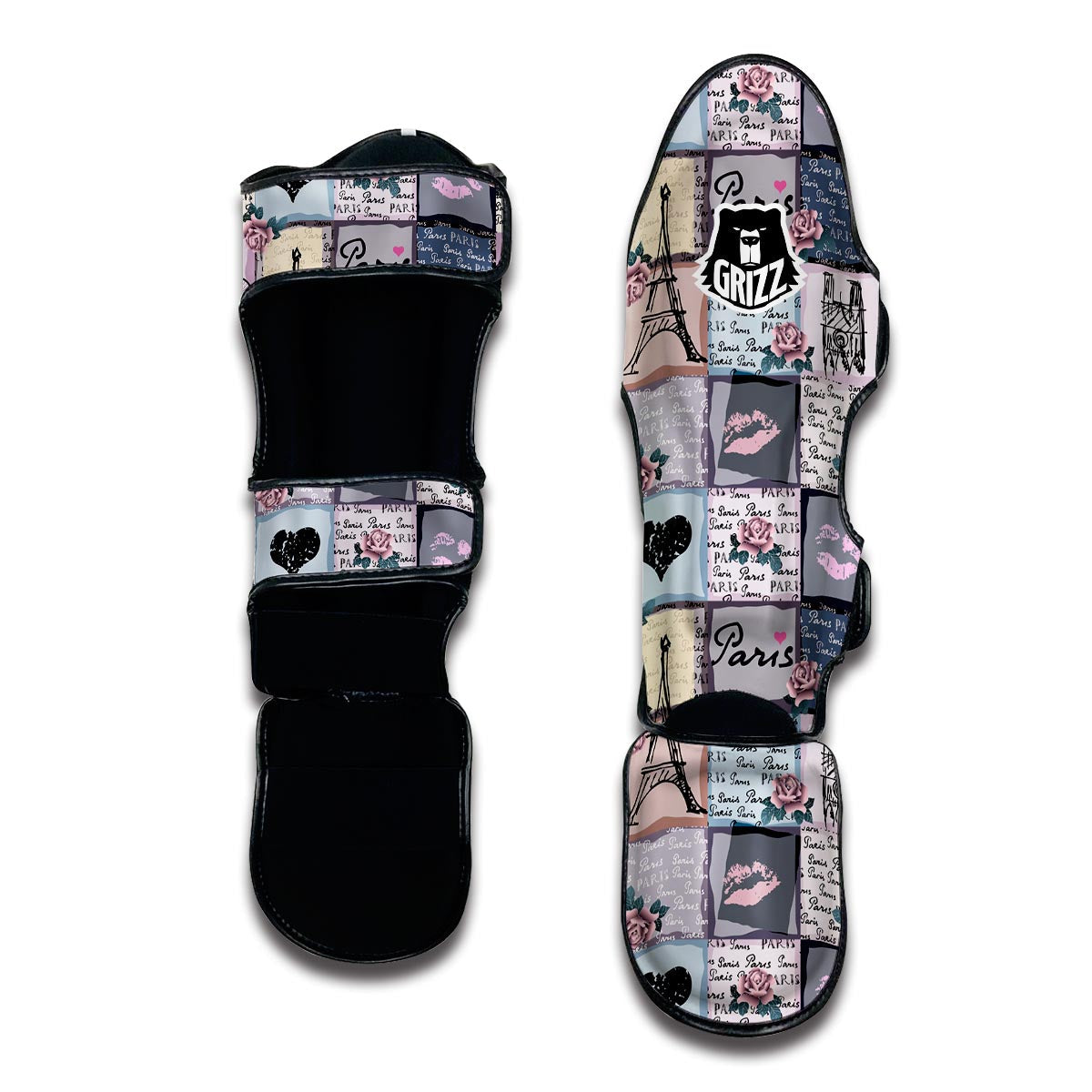 Paris Pattern Print Muay Thai Shin Guards-grizzshop