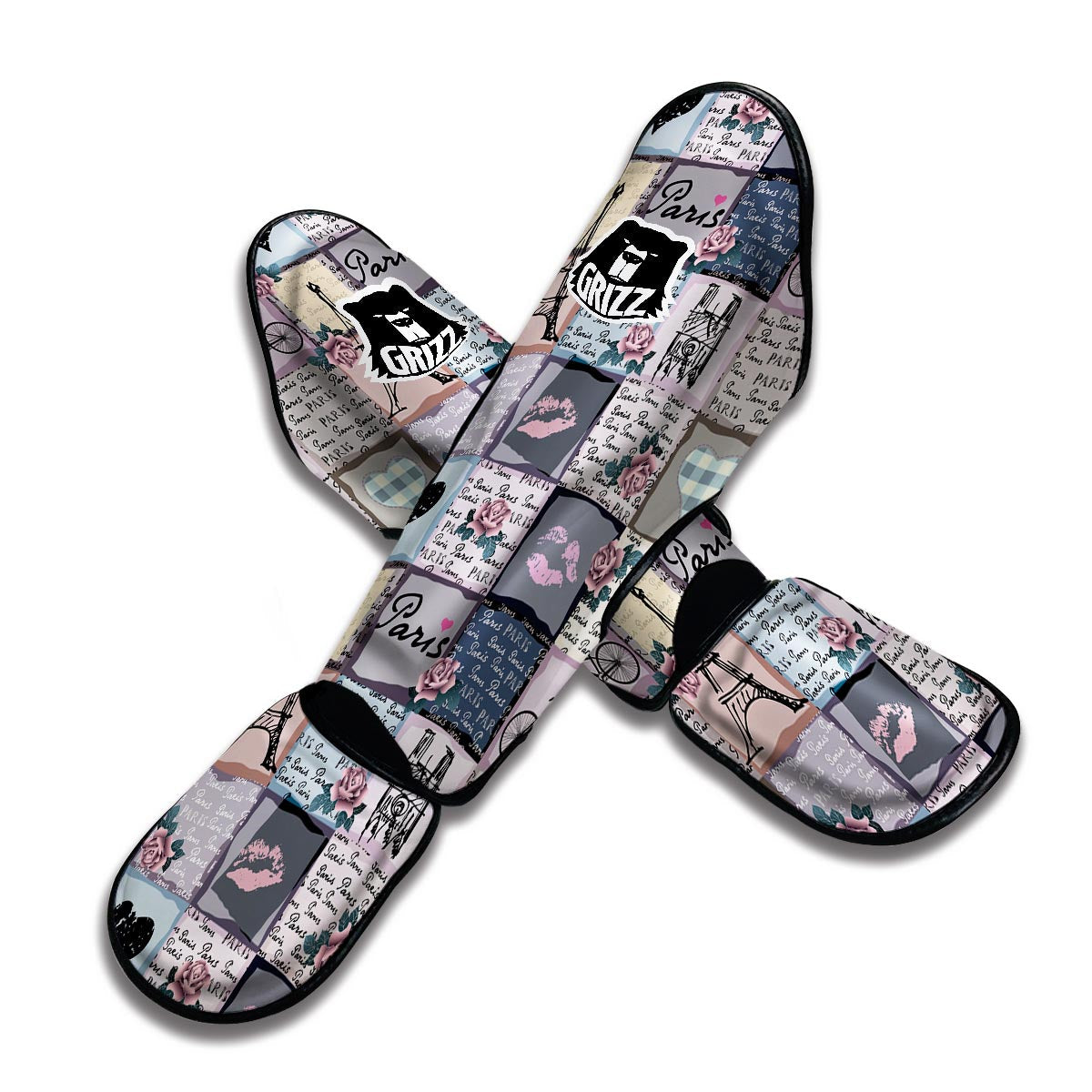 Paris Pattern Print Muay Thai Shin Guards-grizzshop