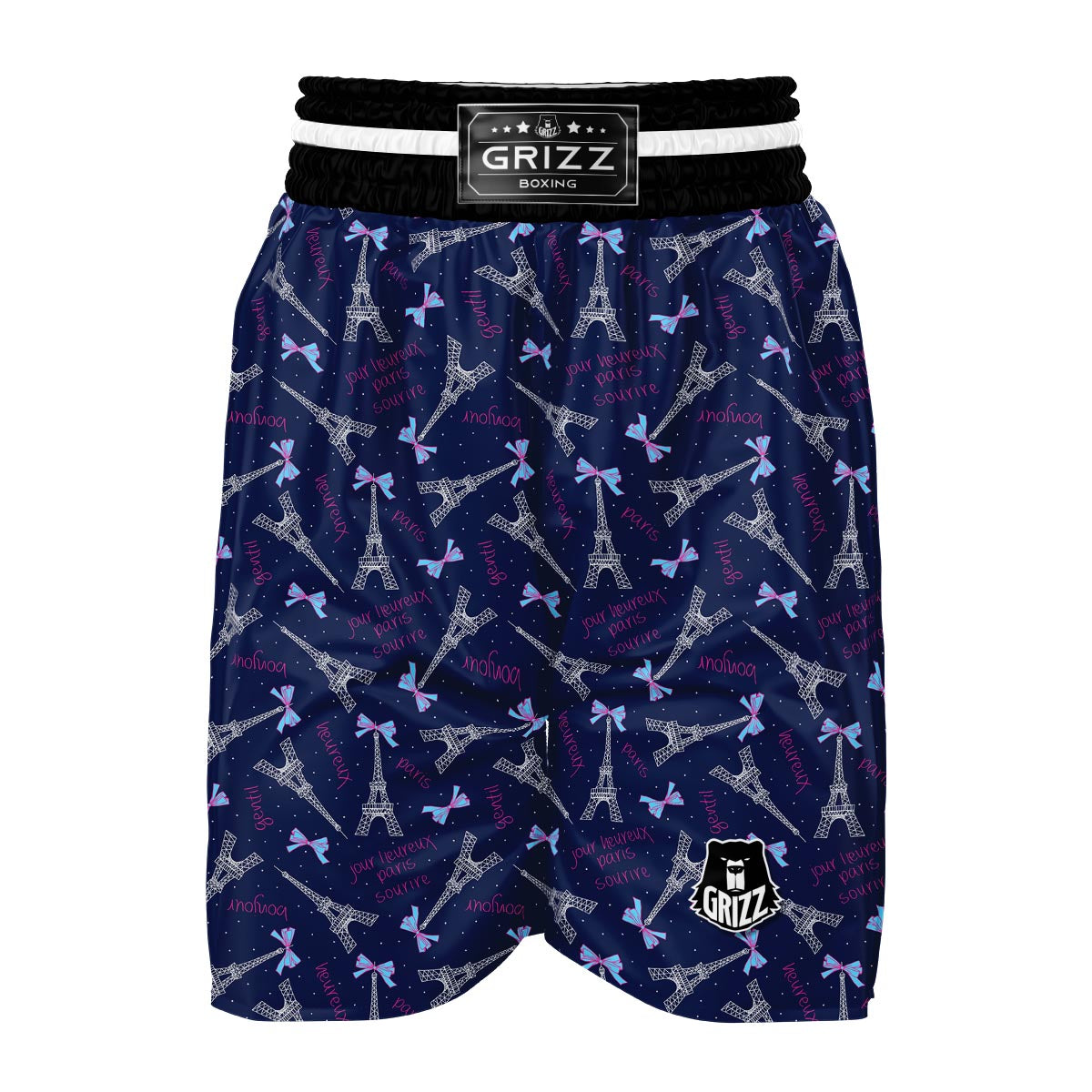 Paris Print Pattern Boxing Shorts-grizzshop