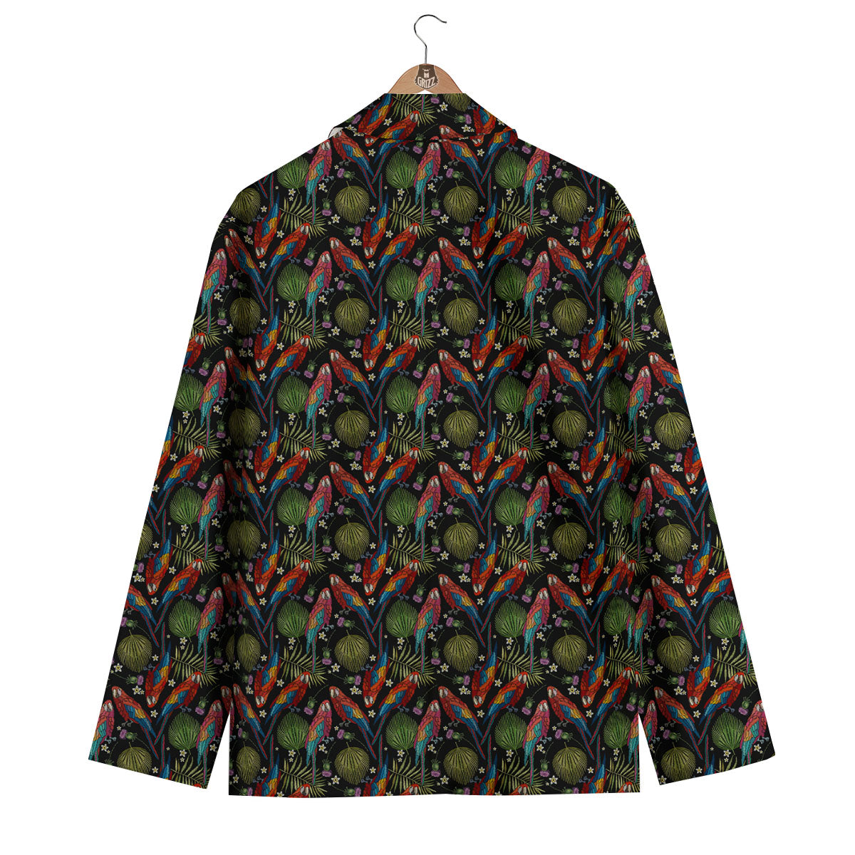Parrot Embroidery Print Pattern Men's Blazer-grizzshop