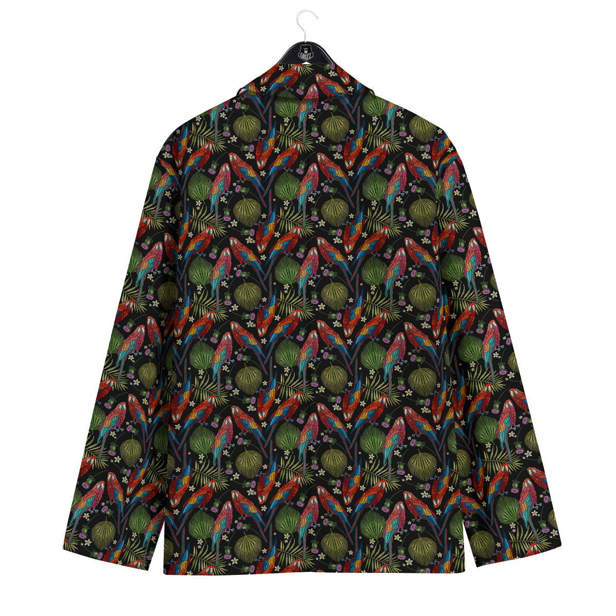Parrot Embroidery Print Pattern Men's Sport Coat-grizzshop