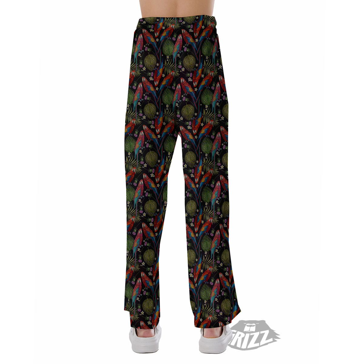 Parrot Embroidery Print Pattern Pajama Pants-grizzshop