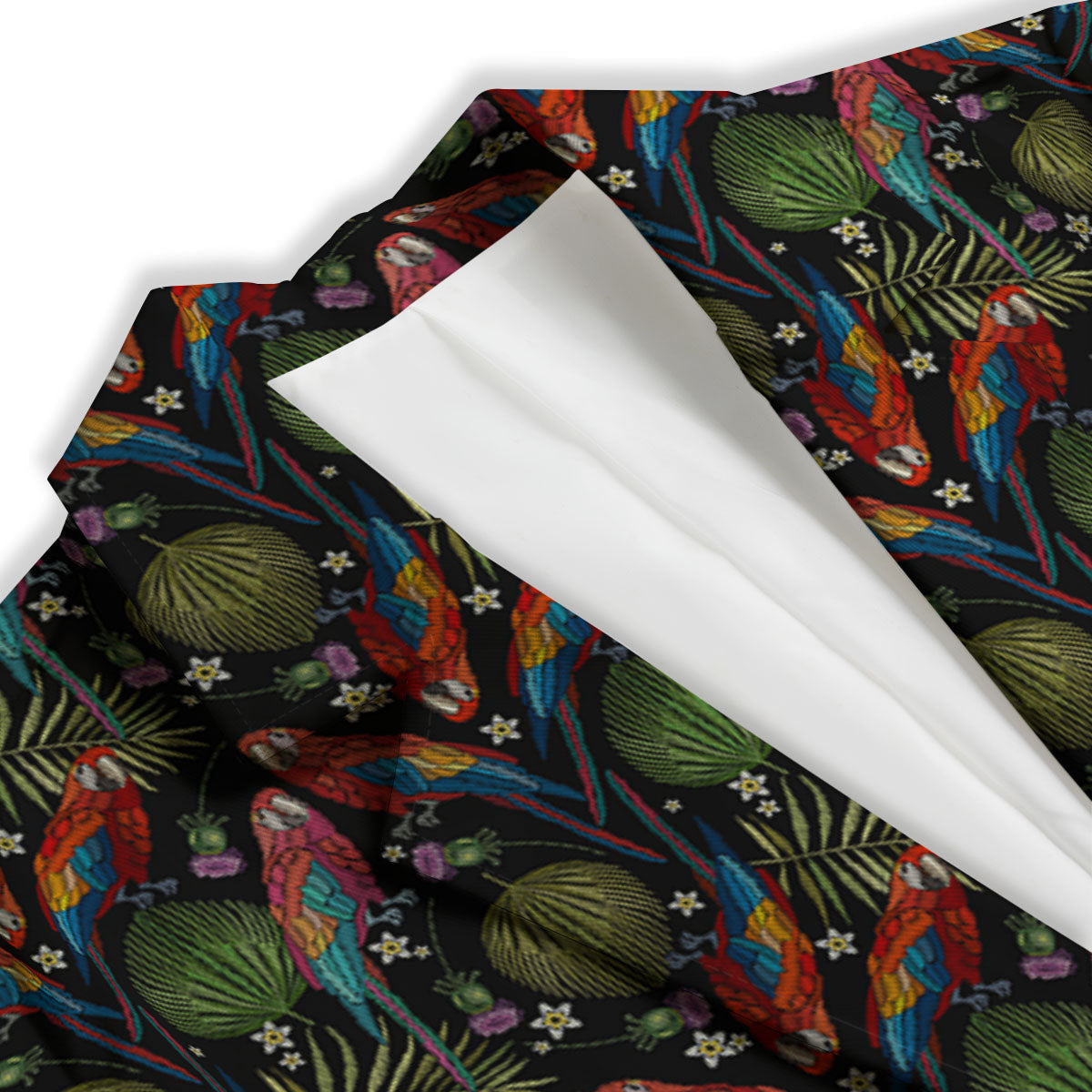 Parrot Embroidery Print Pattern Women's Blazer-grizzshop