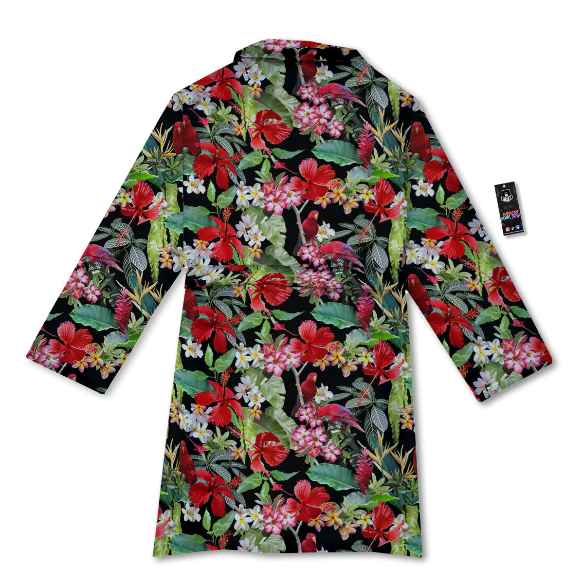 Parrot Hawaiian Tropical Print Pattern Bathrobe-grizzshop