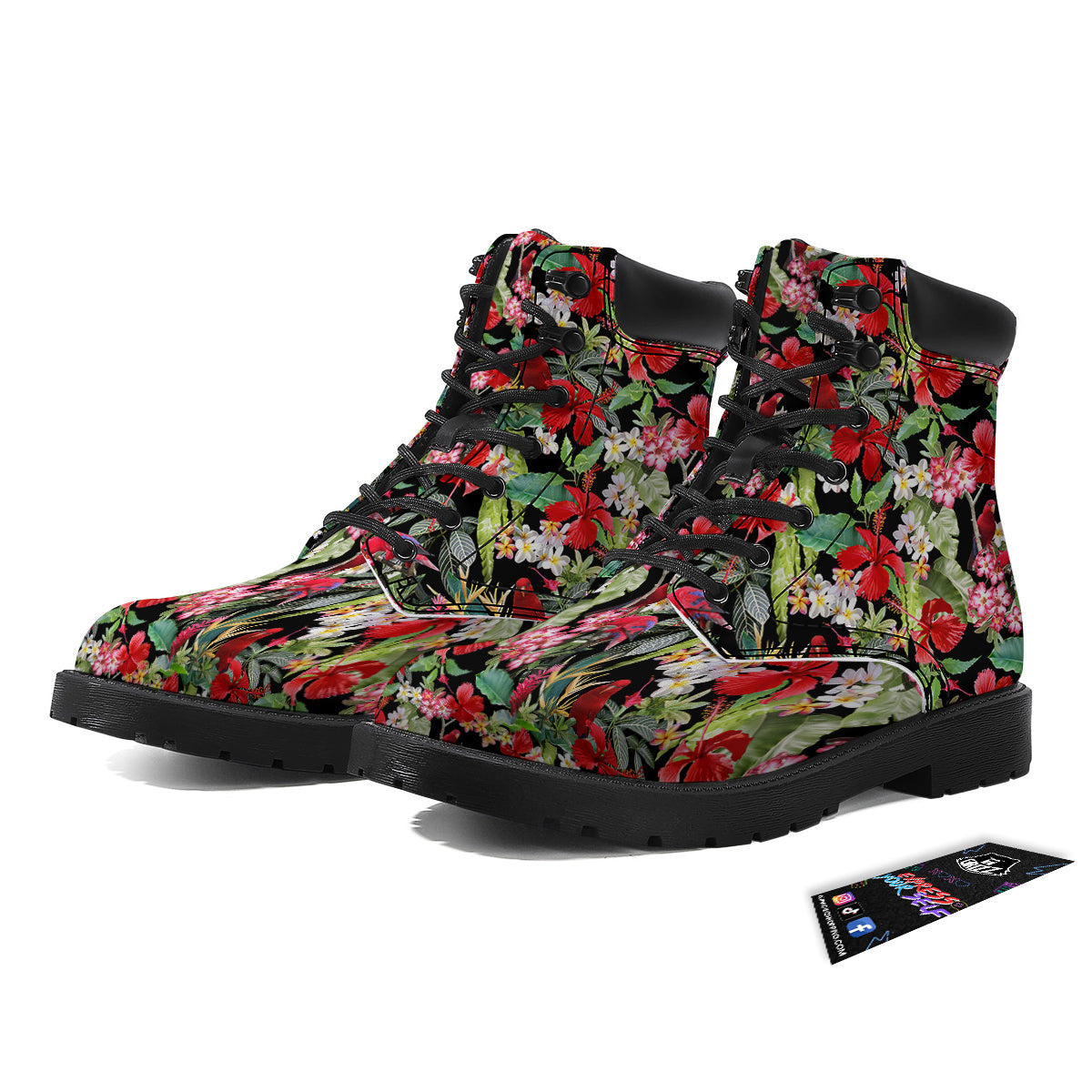 Parrot Hawaiian Tropical Print Pattern Boots-grizzshop