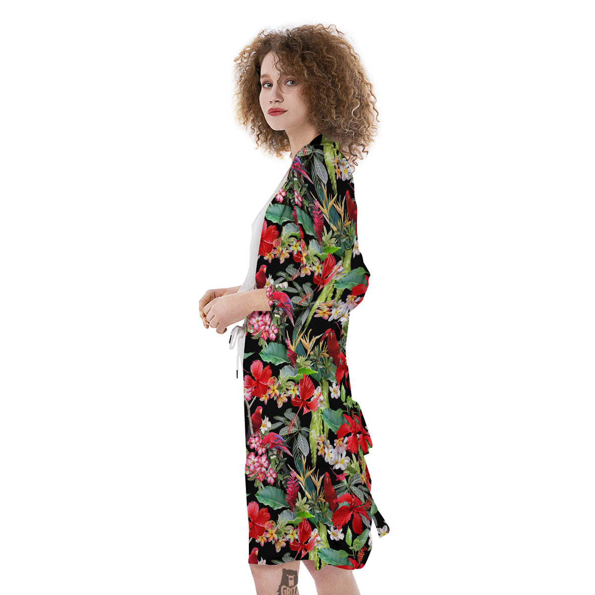 Parrot Hawaiian Tropical Print Pattern Kimono-grizzshop