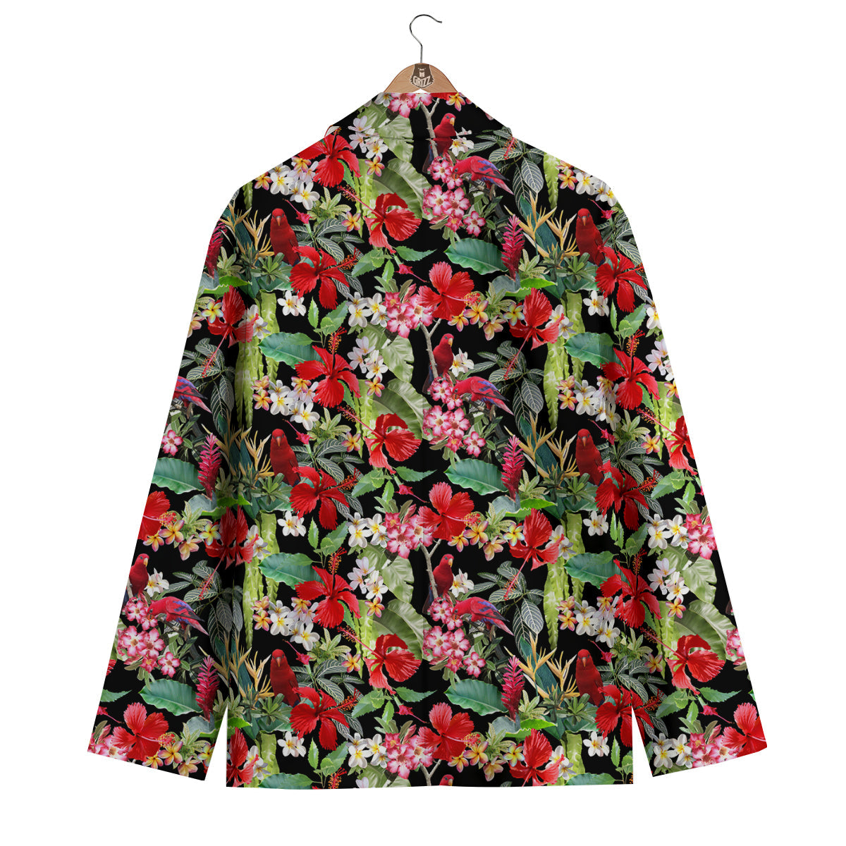 Parrot Hawaiian Tropical Print Pattern Men's Blazer-grizzshop